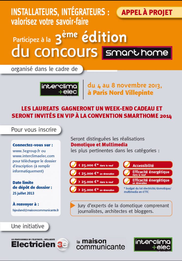 Inscription au concours Smarthome 2013